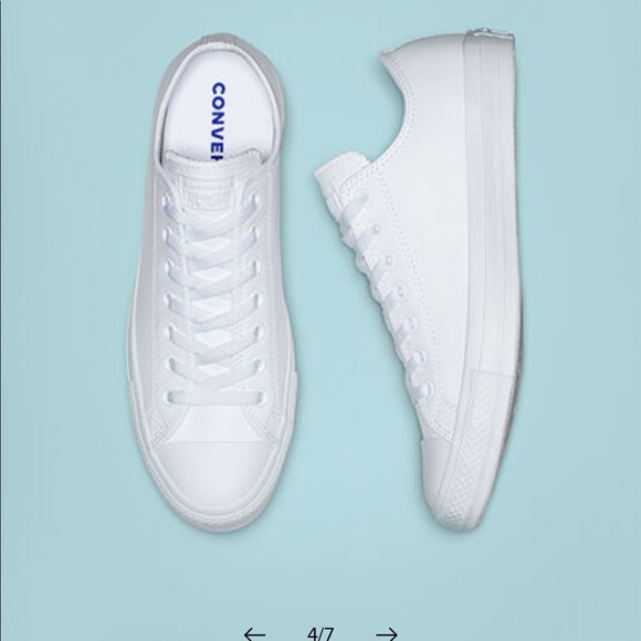 CONVERSE CHUCK All Star white leather sneakers men size 8.5 women 10.5